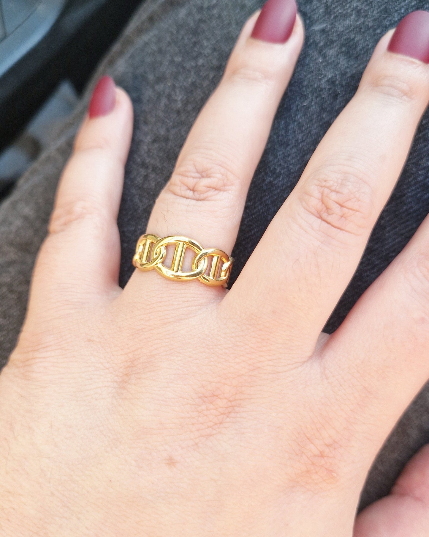 Enaaum Ariel - bague dorée en acier inoxydable