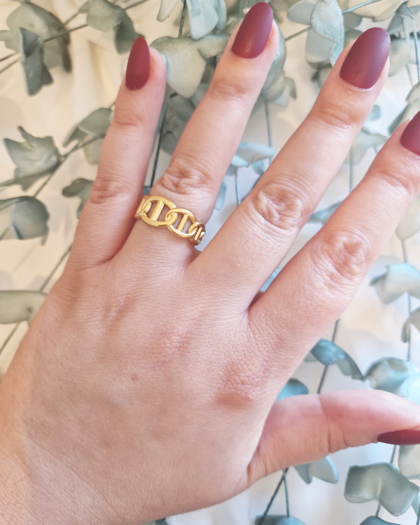 Enaaum Ariel - bague dorée en acier inoxydable