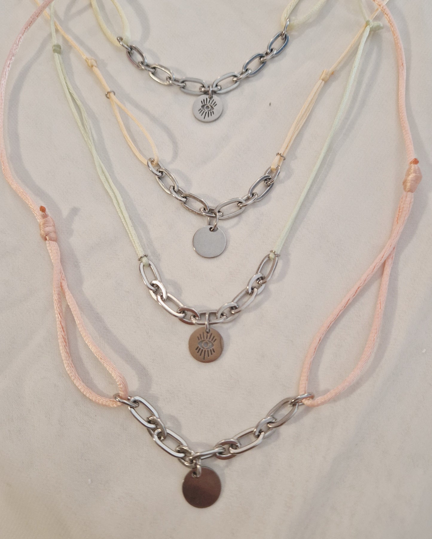 Mimi Jewels Orange / Oeil de protection Collier Satin