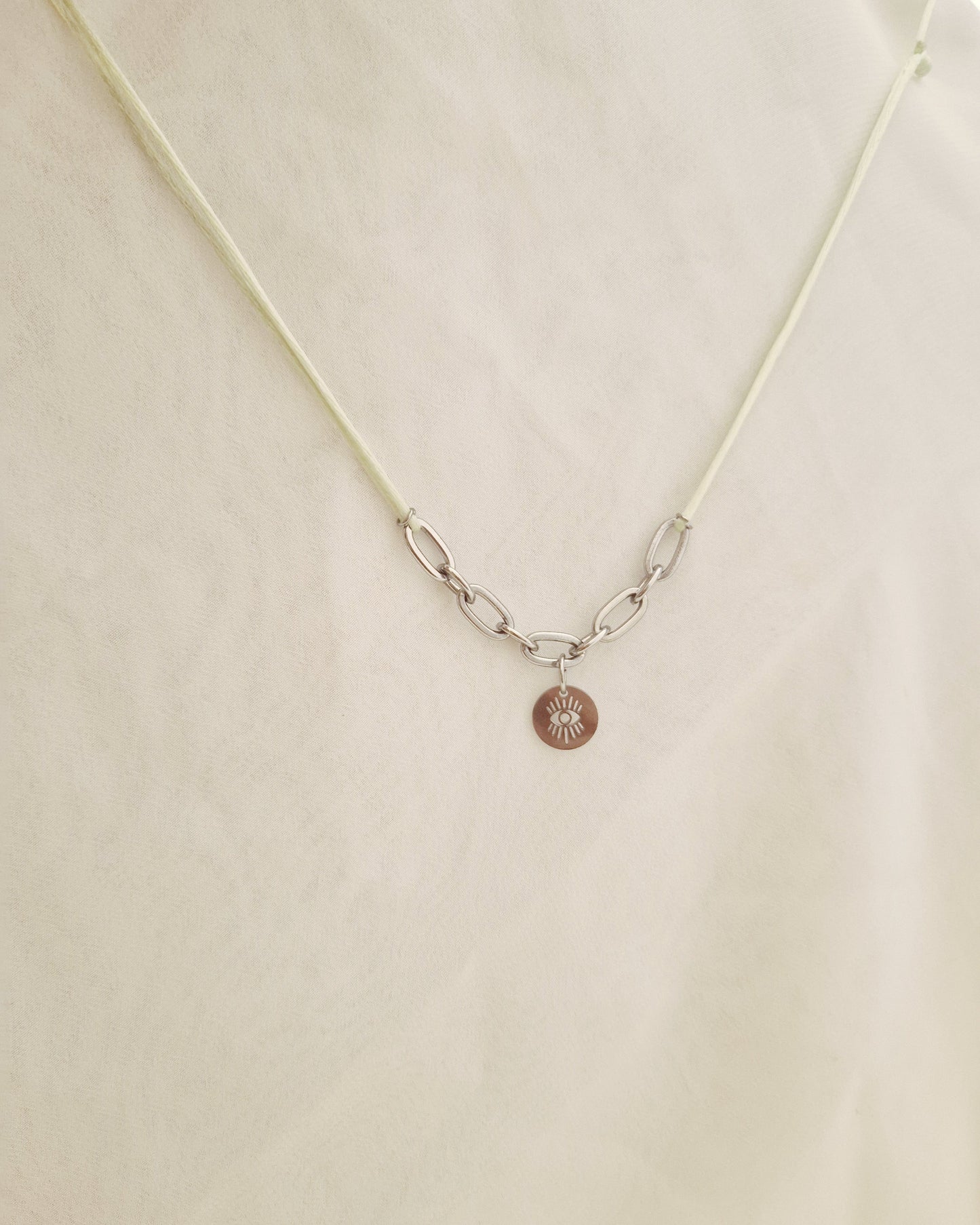 Mimi Jewels Vert / Oeil de protection Collier Satin