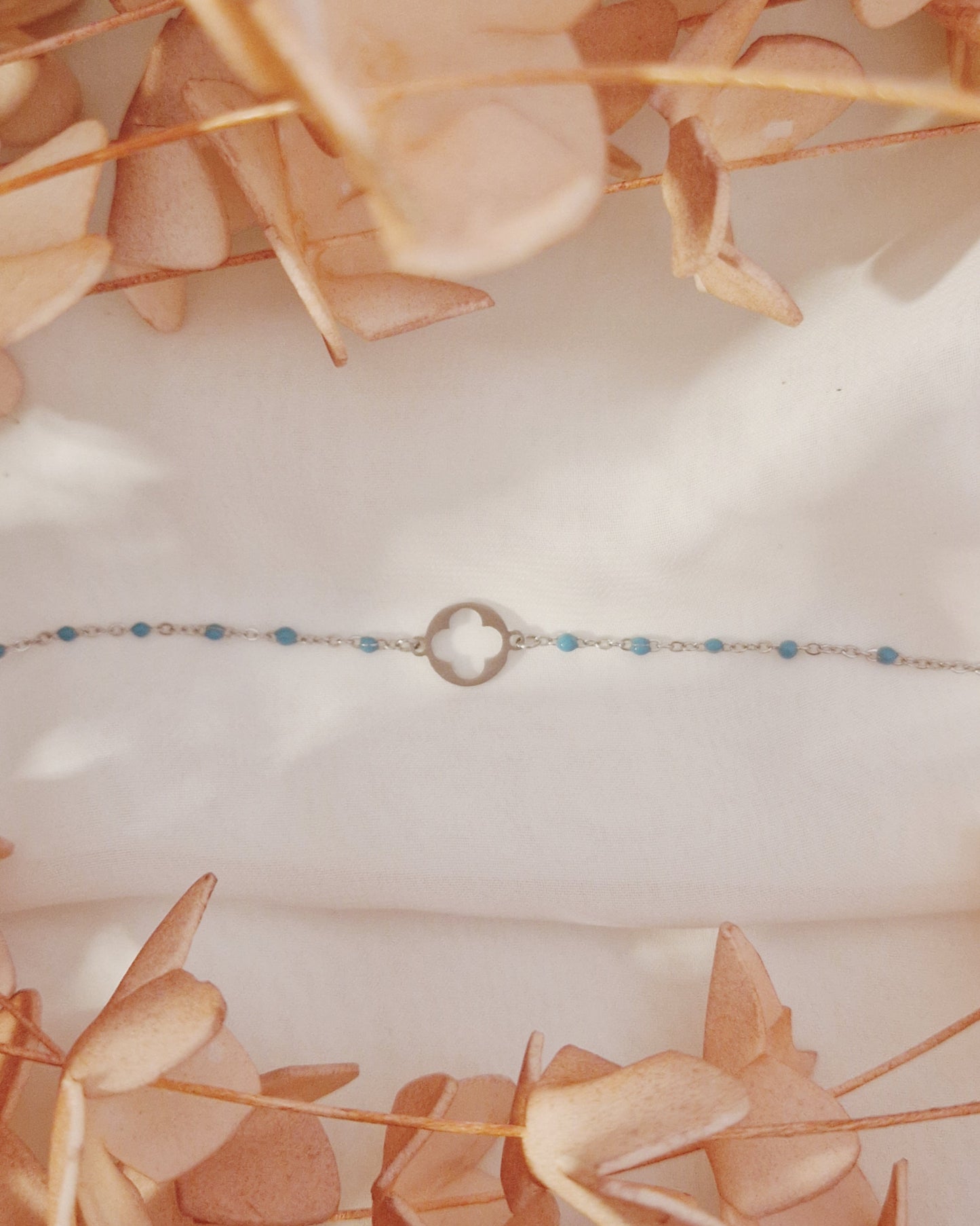 mimijewelsbyc Bracelet Clover argenté (bleu turquoise)