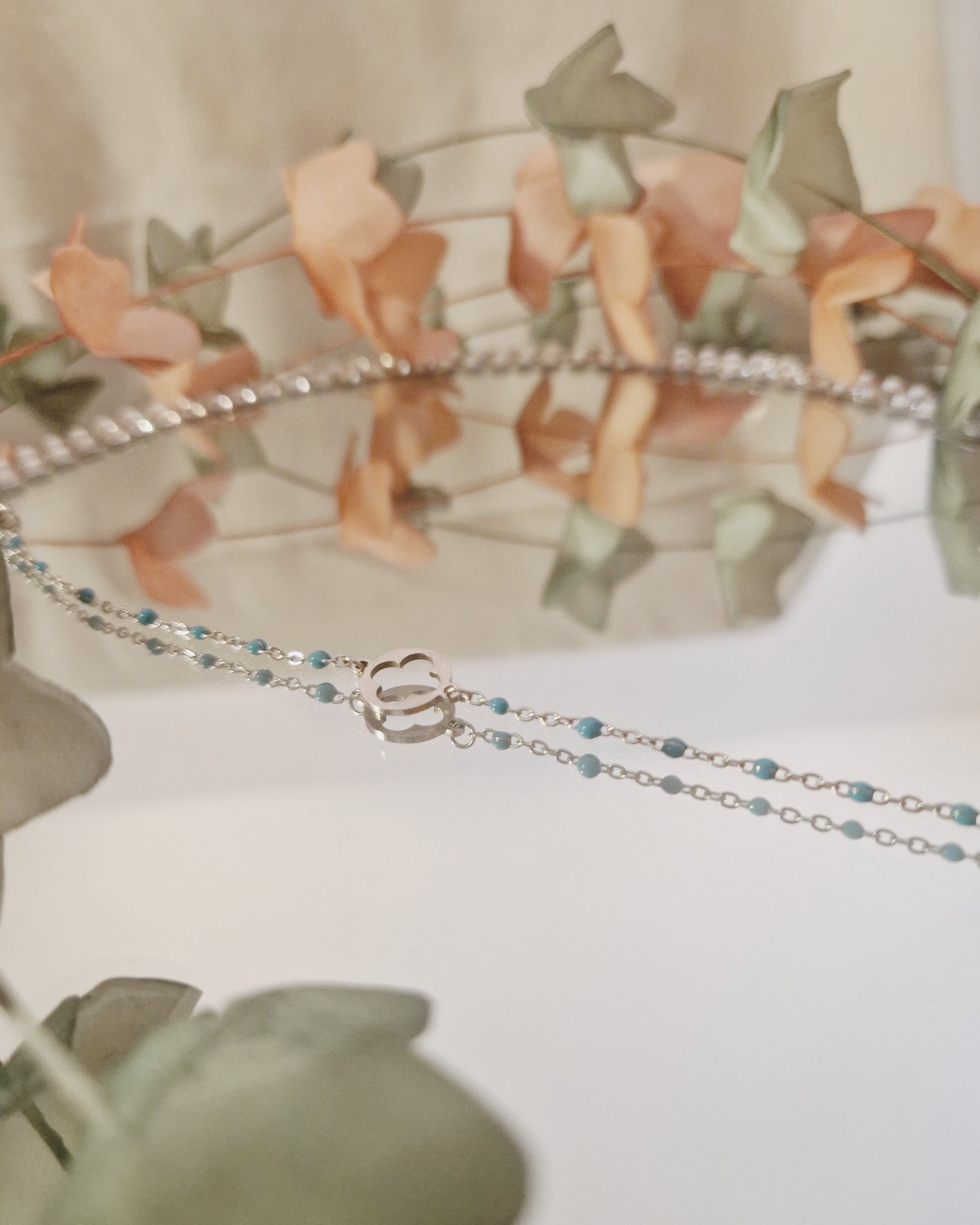 mimijewelsbyc Bracelet Clover argenté (bleu turquoise)