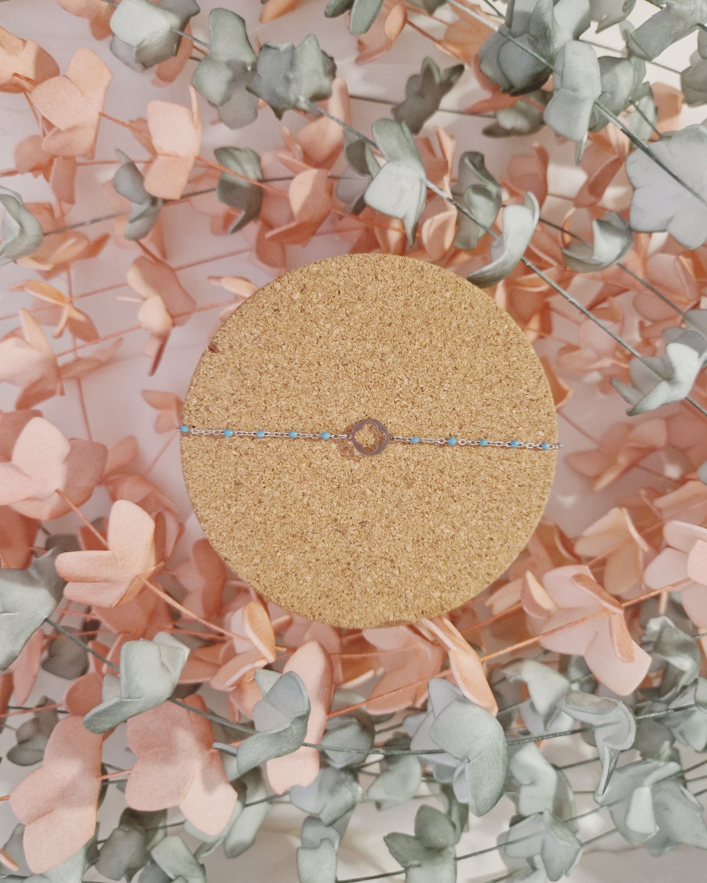 mimijewelsbyc Bracelet Clover argenté (bleu turquoise)