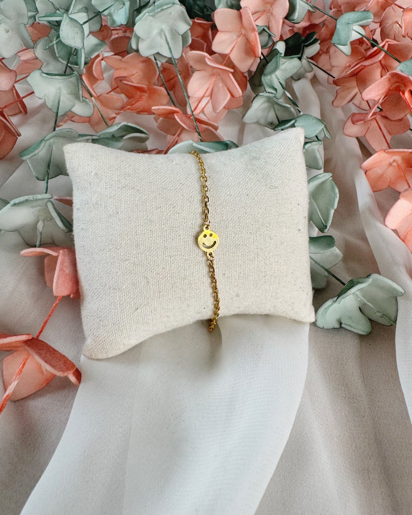 mimijewelsbyc Smile - Bracelet smiley doré