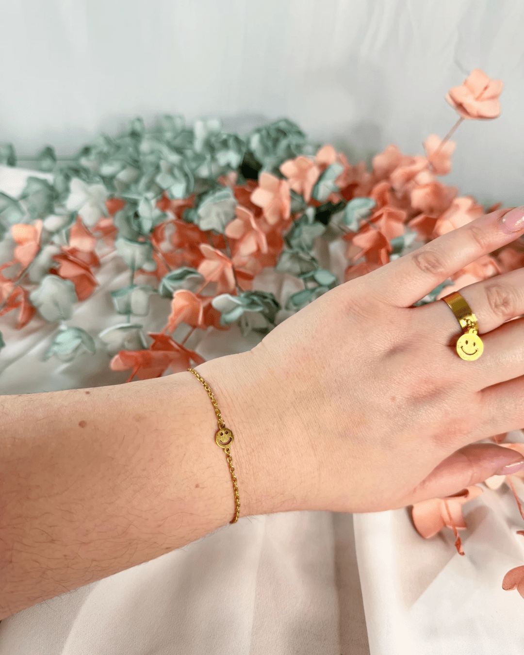 mimijewelsbyc Smile - Bracelet smiley doré