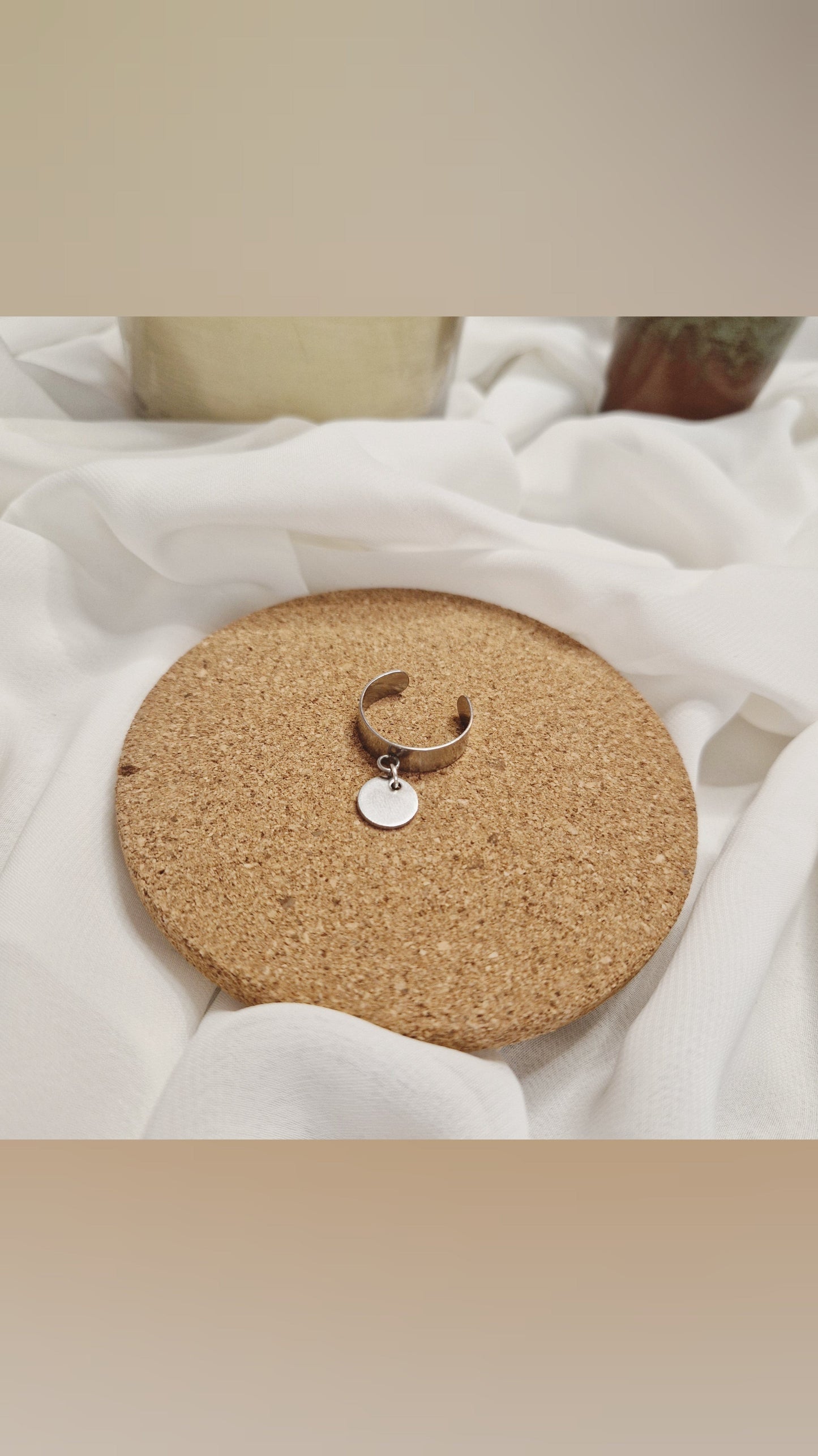 mimijewelsbyc Bijou Bague personnalisable breloque argentée
