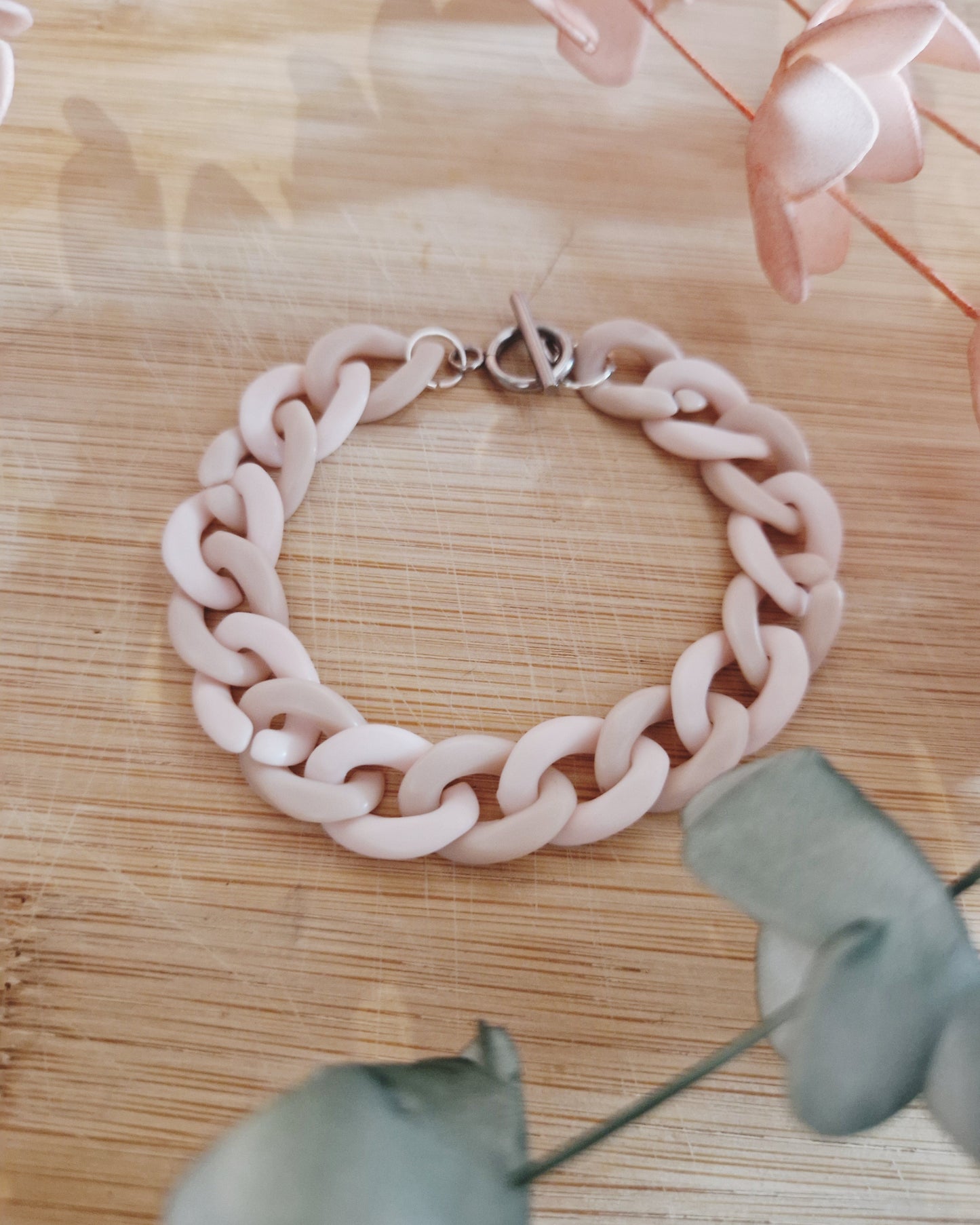 mimijewelsbyc Bracelet mailles acryliques (Duo de rose)
