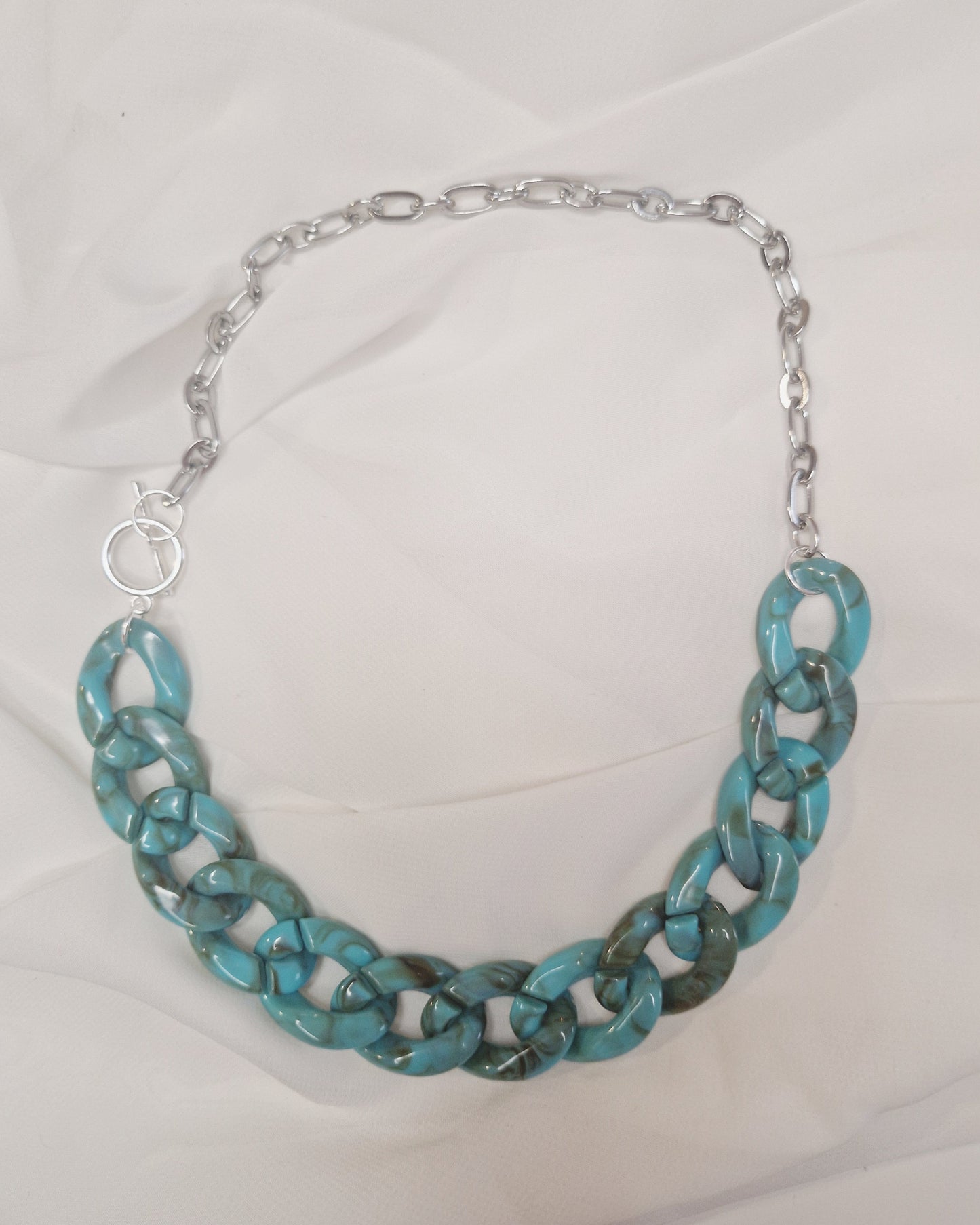 mimijewelsbyc Collier mailles acétate (bleu turquoise)