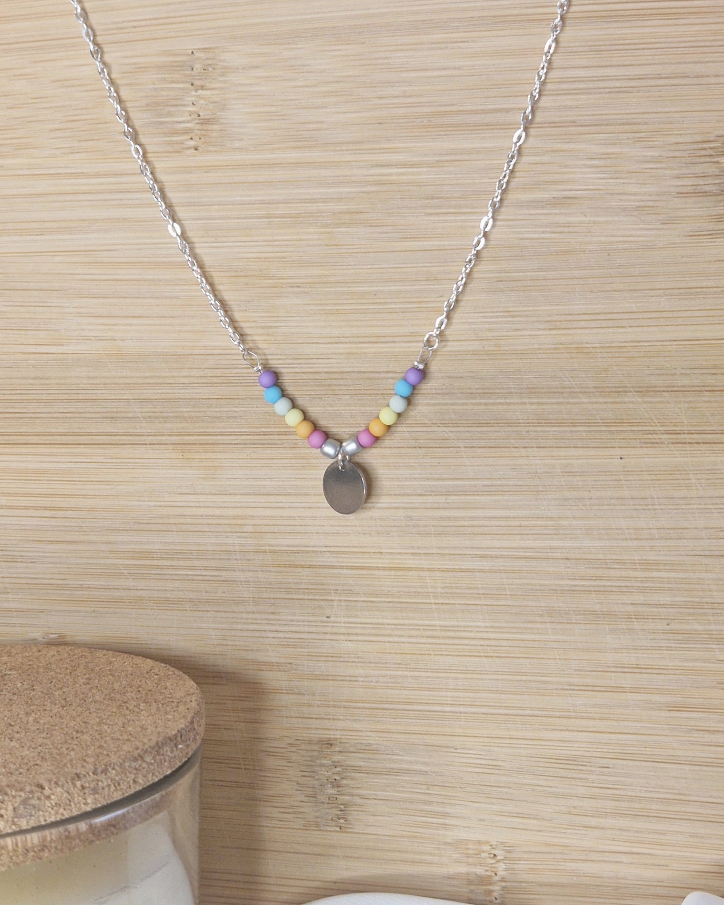 mimijewelsbyc Collier personnalisable arc-en-ciel