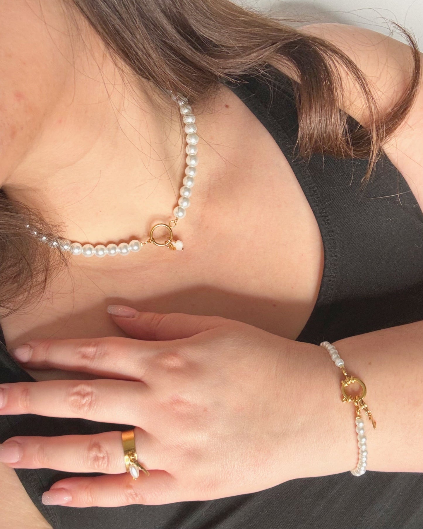 mimijewelsbyc Blair - bracelet de perles à personnaliser doré