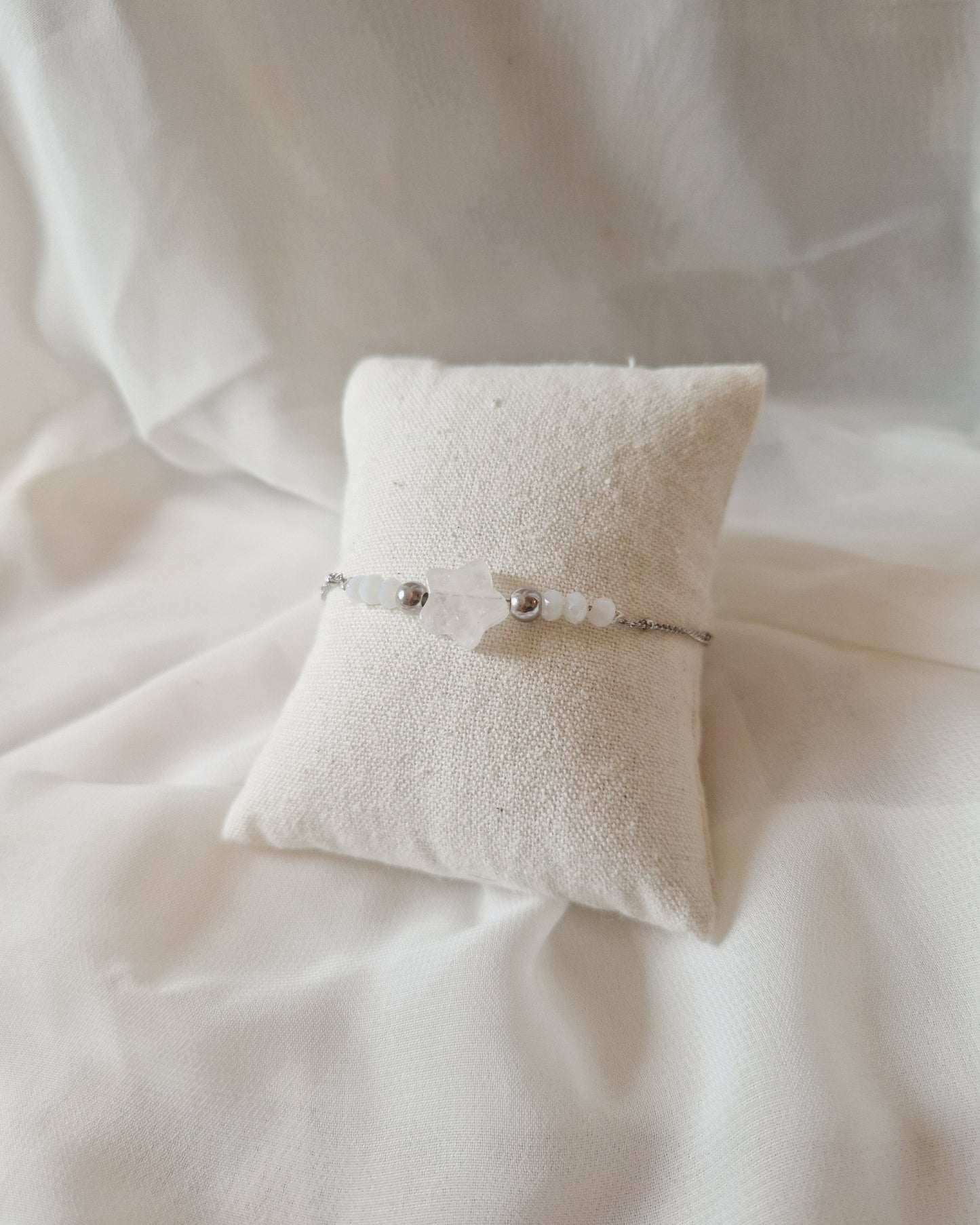 mimijewelsbyc bracelet Romi - Bracelet en acier inoxydable et étoile en pierre naturelle (argenté)