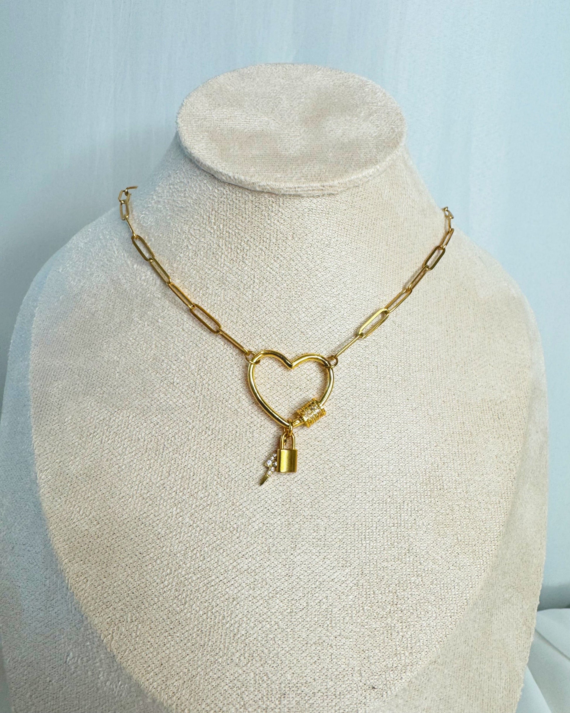 mimijewelsbyc Love - Collier cadenas coeur doré